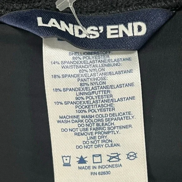 Lands' End Women's Black Waist Floral Swim Shorts - Teal, Red, White - Picture 9 of 13